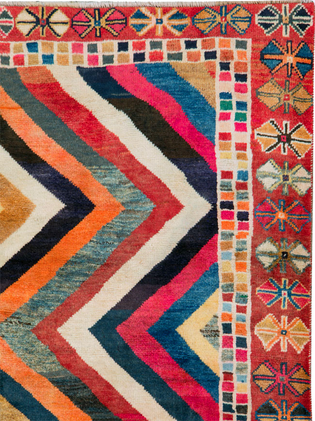 Vintage Persian Gabbeh Rug, No.26701 - Staging