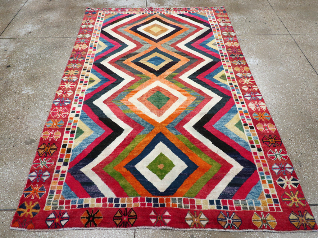 Vintage Persian Gabbeh Rug, No.26701 - Staging