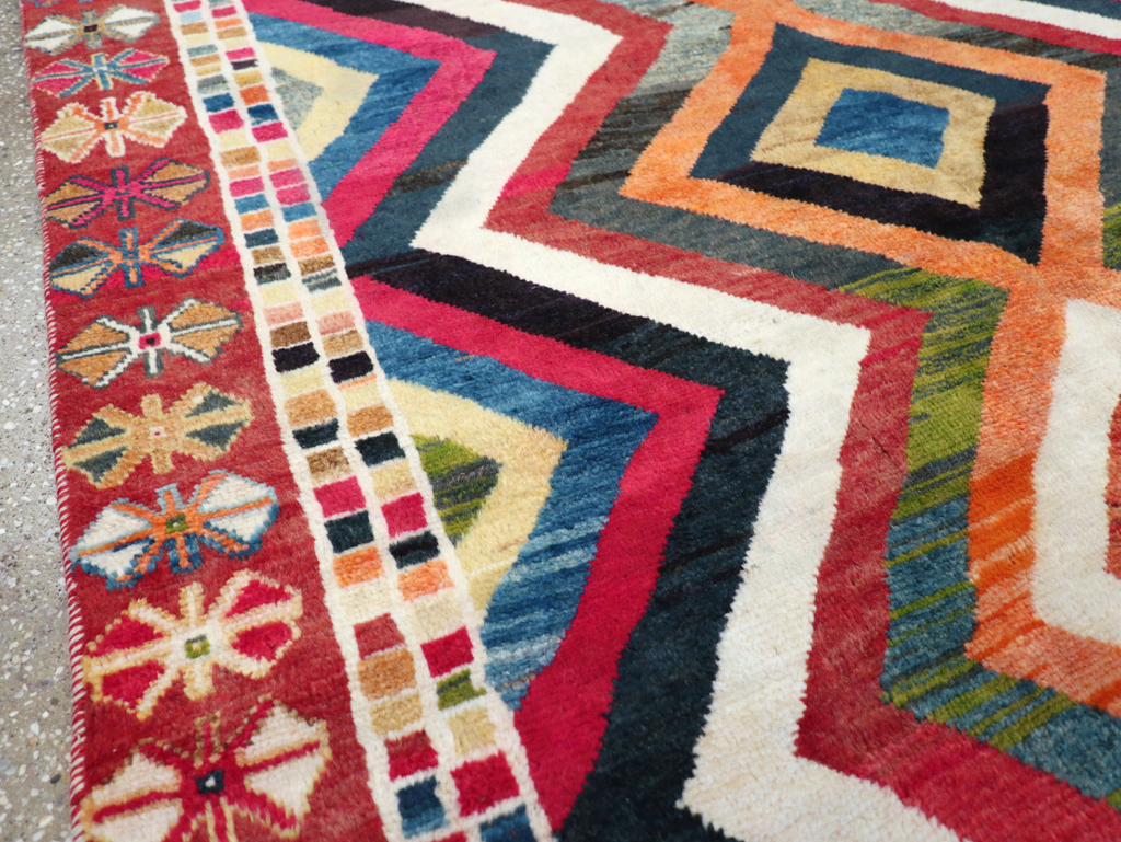 Vintage Persian Gabbeh Rug, No.26701 - Staging