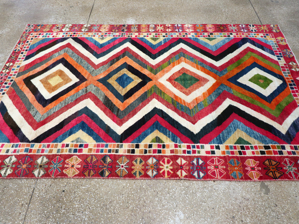 Vintage Persian Gabbeh Rug, No.26701 - Staging