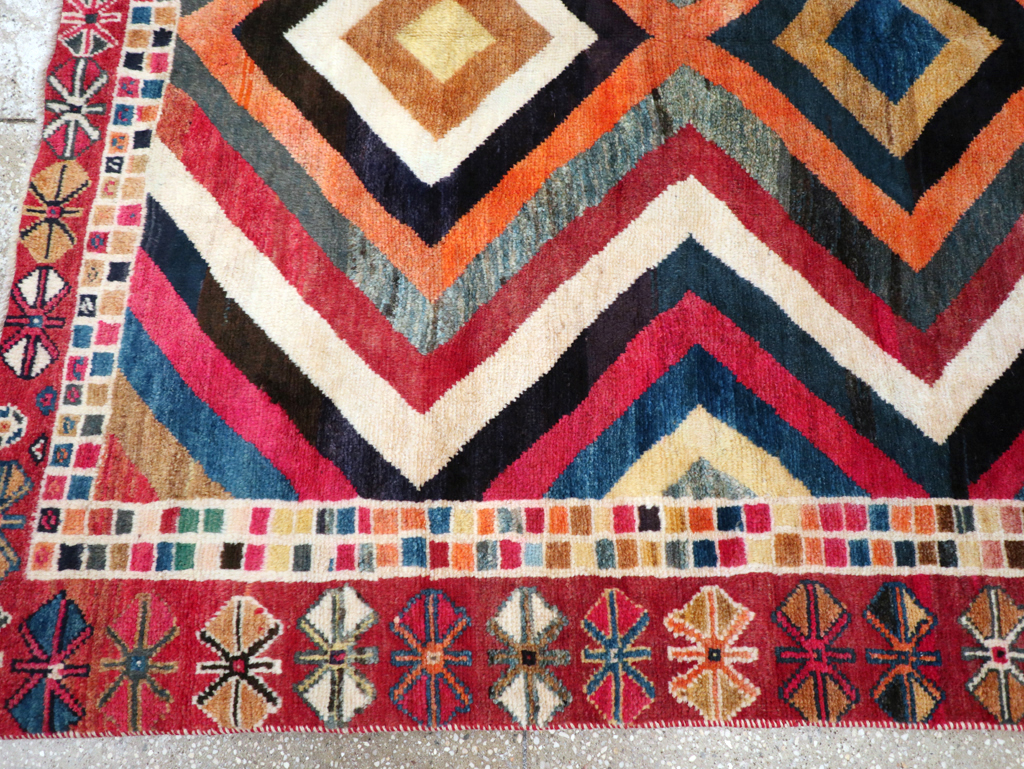 Vintage Persian Gabbeh Rug, No.26701 - Staging