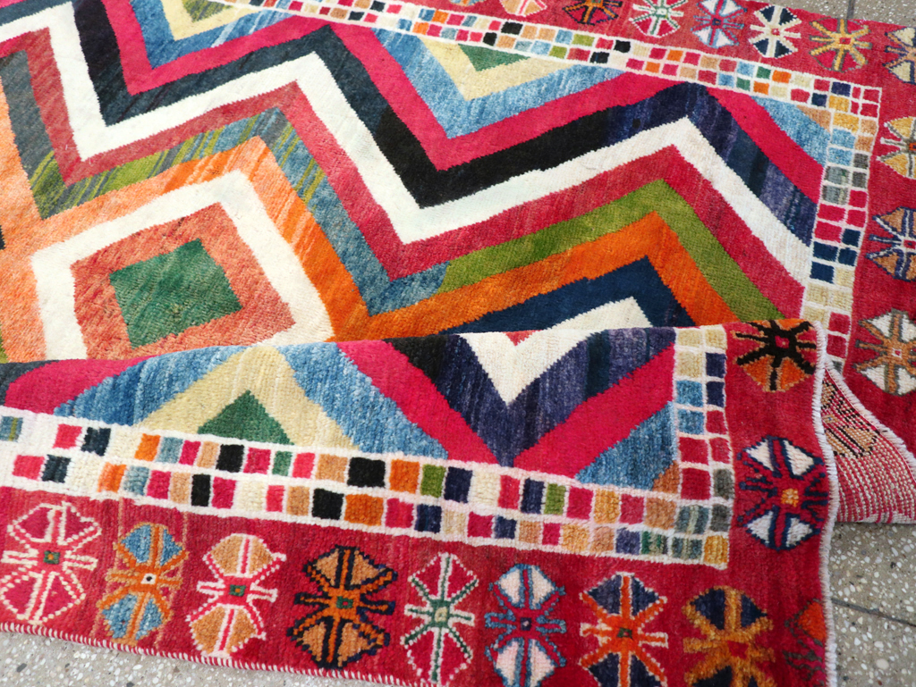 Vintage Persian Gabbeh Rug, No.26701 - Staging