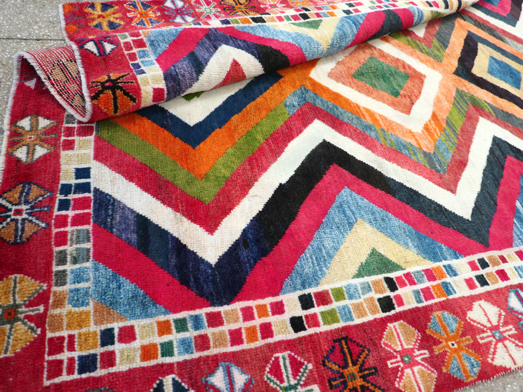 Vintage Persian Gabbeh Rug, No.26701 - Staging