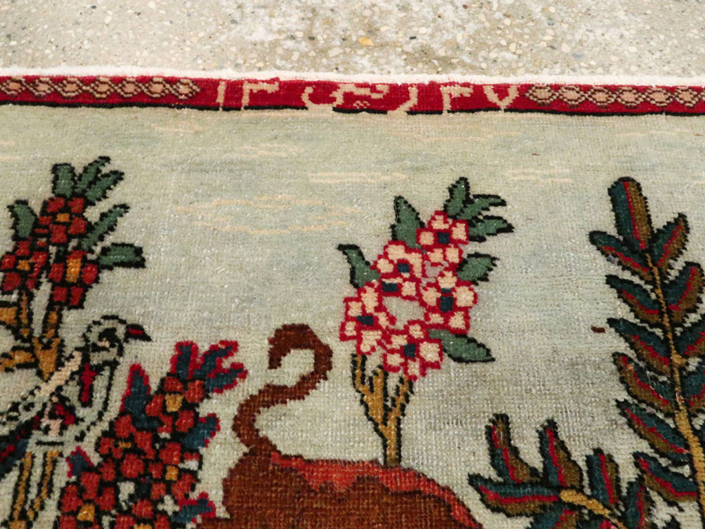 Vintage Persian Tabriz Pictorial Rug, No.26702 - Staging