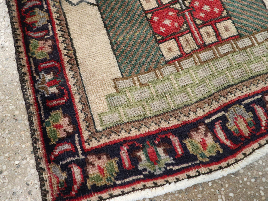 Vintage Persian Tabriz Pictorial Rug, No.26704 - Staging