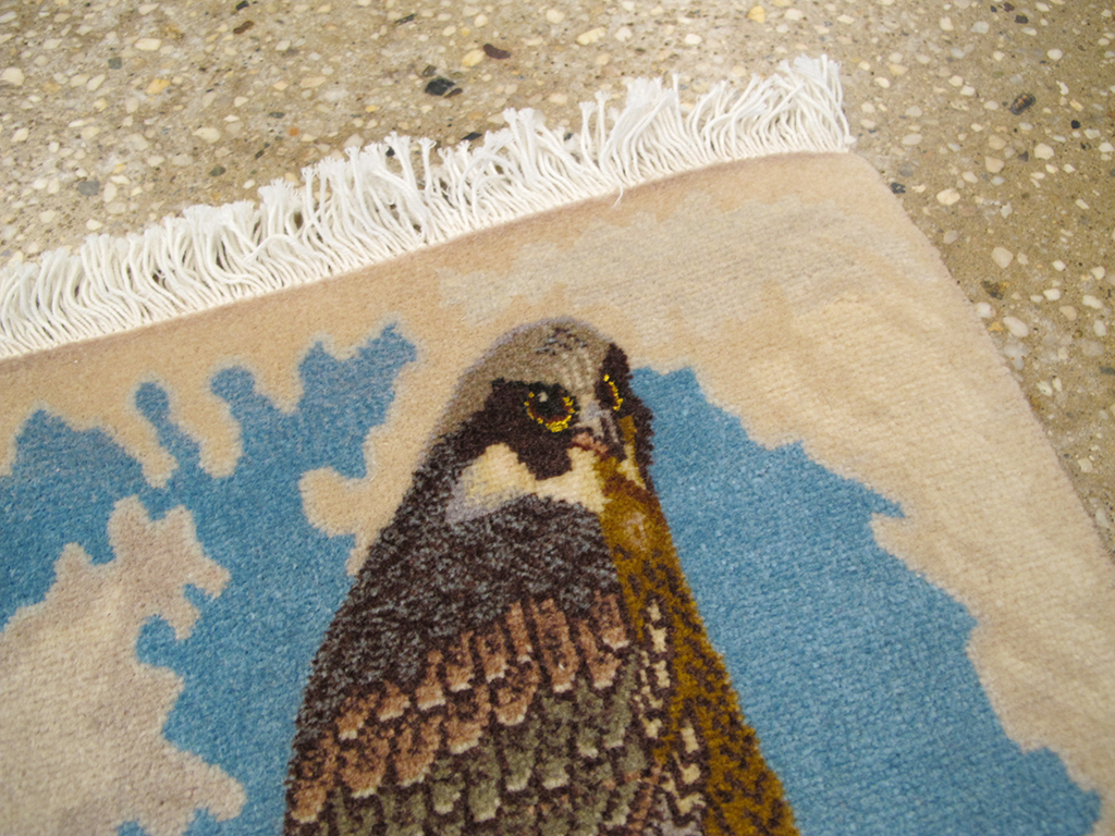 Vintage Persian Tabriz Pictorial Rug, No.26705 - Staging