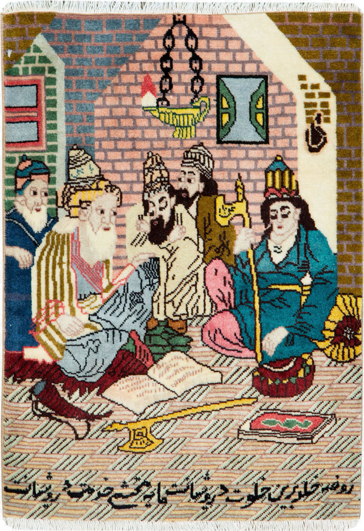 Vintage Persian Tabriz Pictorial Rug (Pair: 1 of 2), No.26706 - Staging