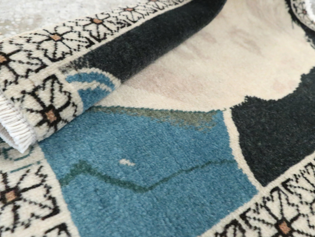 Vintage Persian Tabriz Pictorial Rug (Pair: 1 of 2), No.26709 - Staging