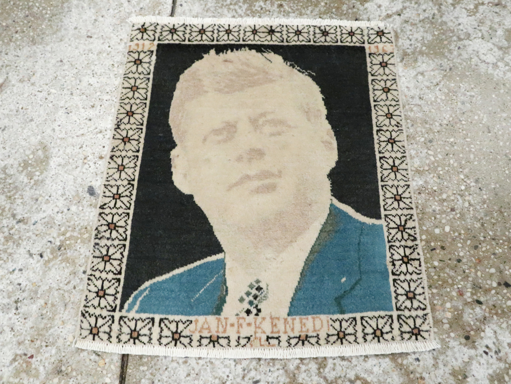 Vintage Persian Tabriz Pictorial Rug (Pair: 2 of 2), No.26710 - Staging