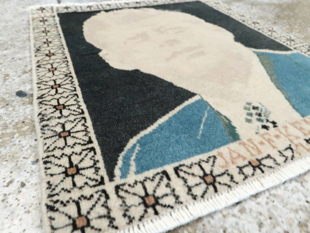 Vintage Persian Tabriz Pictorial Rug (Pair: 2 of 2), No.26710 - Staging