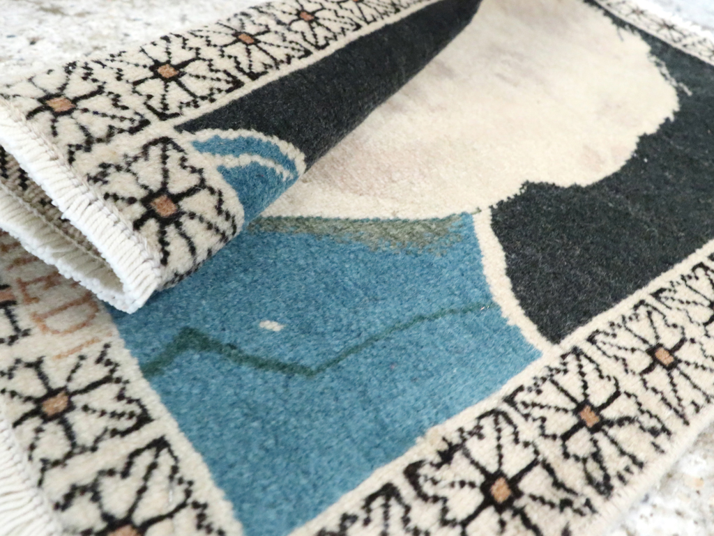 Vintage Persian Tabriz Pictorial Rug (Pair: 2 of 2), No.26710 - Staging