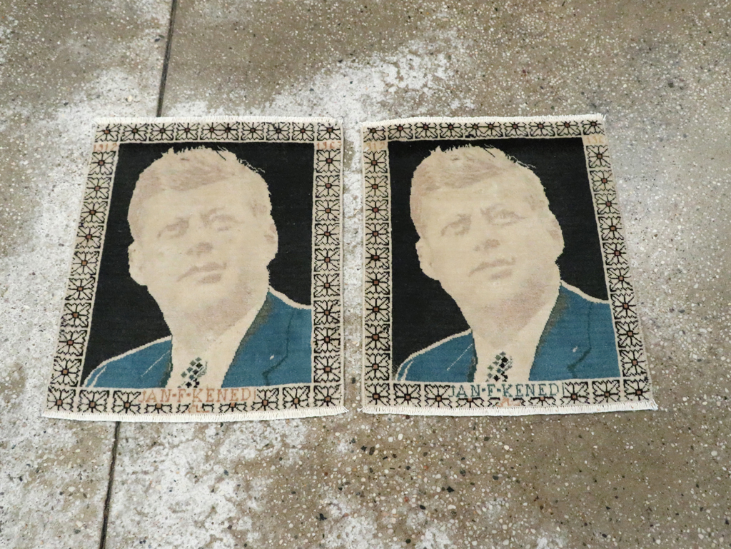 Vintage Persian Tabriz Pictorial Rug (Pair: 2 of 2), No.26710 - Staging