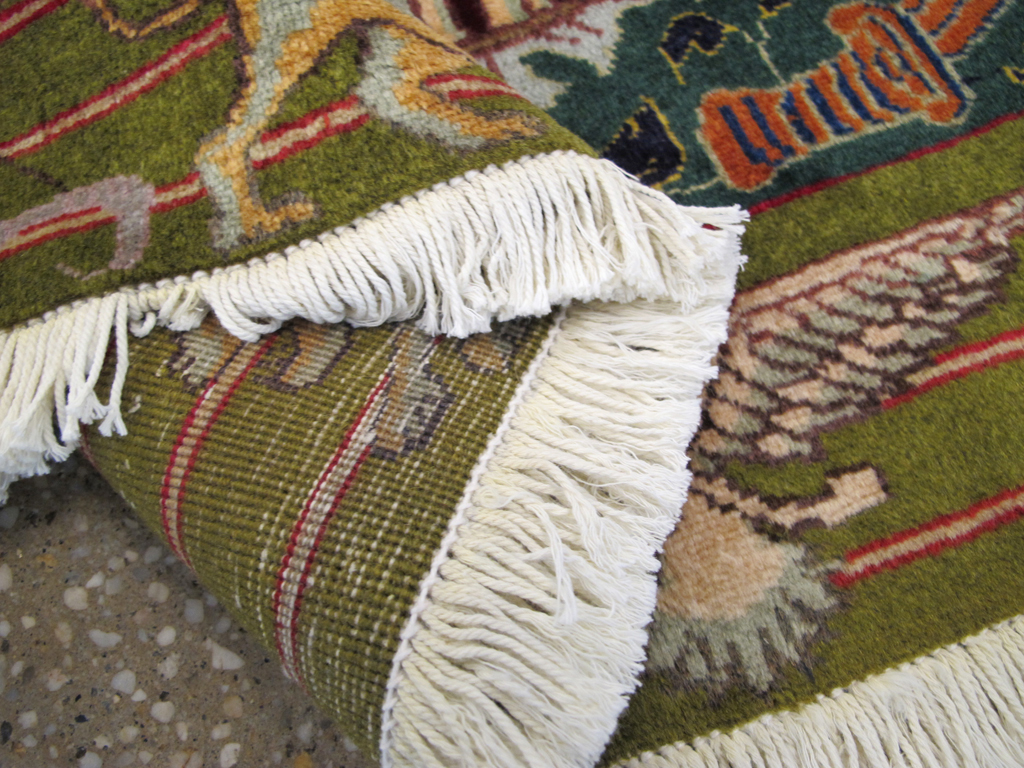 Vintage Persian Tabriz Pictorial Rug, No.26715 - Staging