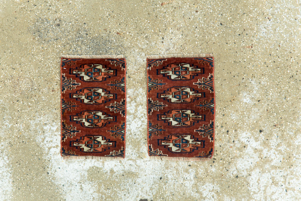 Vintage Persian Baluch Tribal Throw Rug (Pair: 1 of 2), No.26716 - Staging