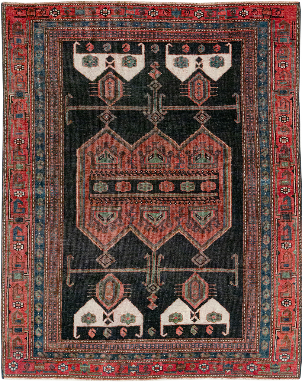 Antique Persian Afshar Accent Rug, No.26719 - Staging