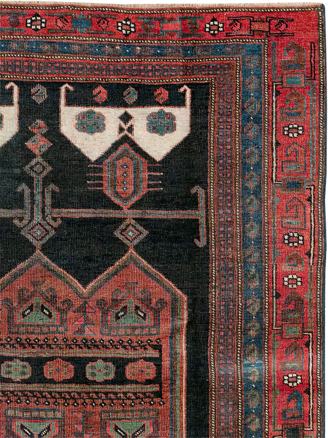 Antique Persian Afshar Accent Rug, No.26719 - Staging