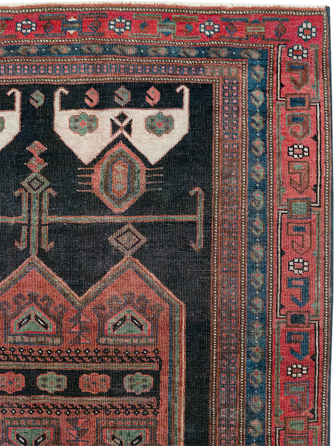 Antique Persian Afshar Accent Rug, No.26719 - Staging