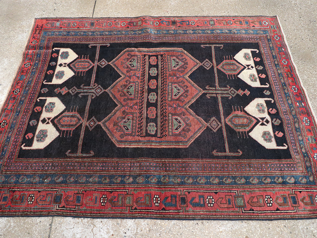 Antique Persian Afshar Accent Rug, No.26719 - Staging