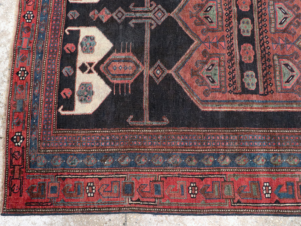 Antique Persian Afshar Accent Rug, No.26719 - Staging