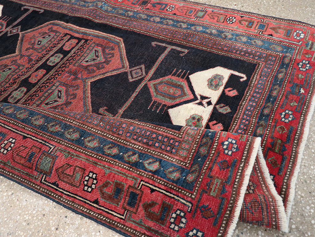 Antique Persian Afshar Accent Rug, No.26719 - Staging