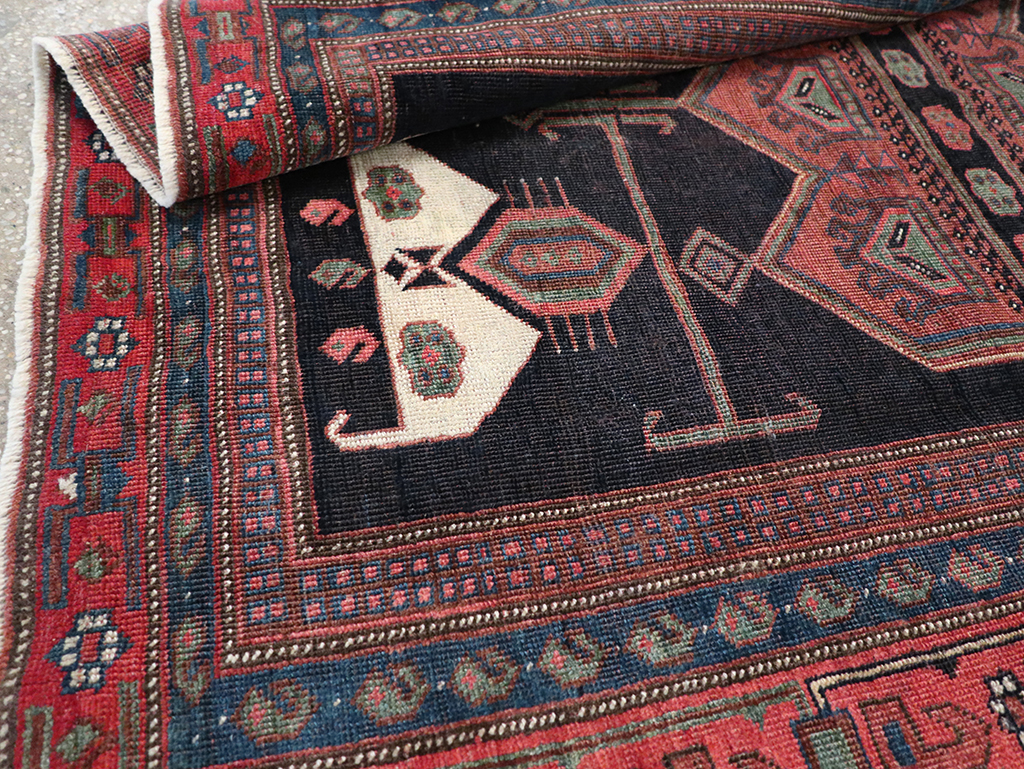 Antique Persian Afshar Accent Rug, No.26719 - Staging