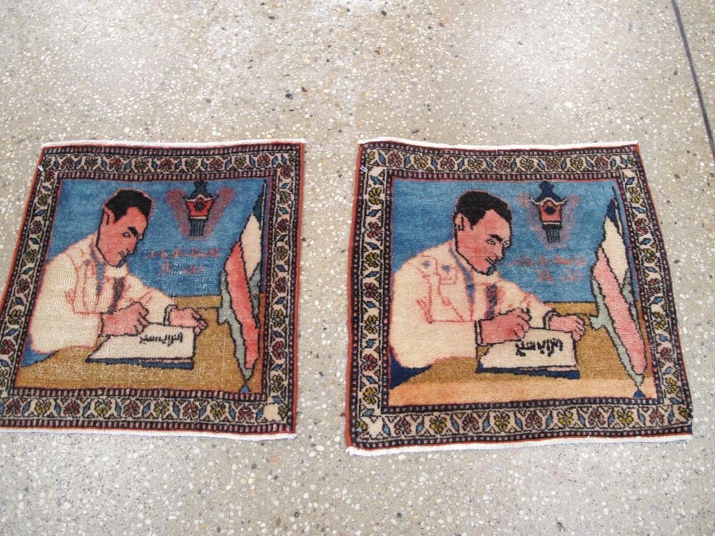 Antique Persian Tabriz Pictorial Rug (Pair: 1 of 2), No.26722 - Staging