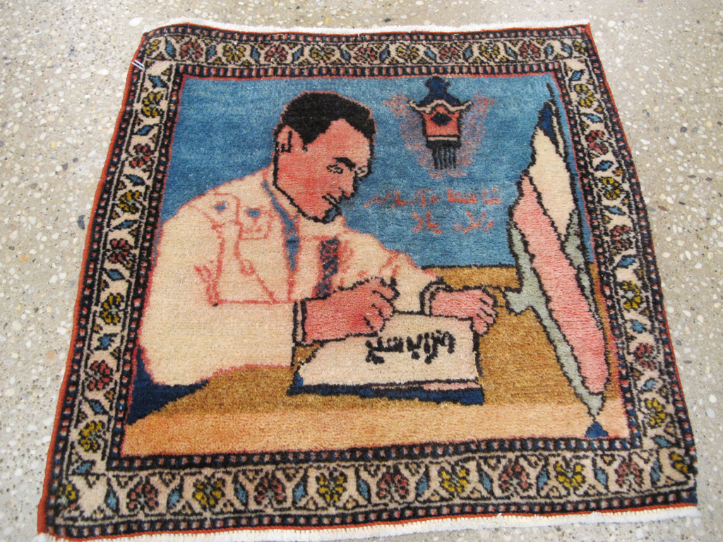 Antique Persian Tabriz Pictorial Rug (Pair: 2 of 2), No.26723 - Staging