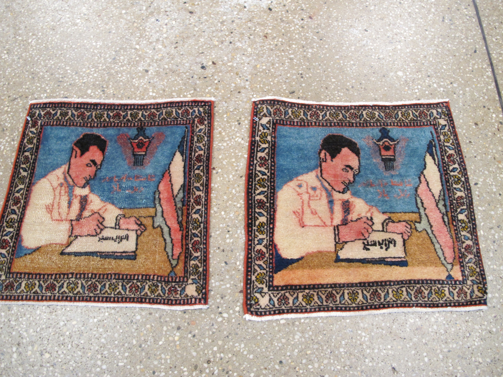 Antique Persian Tabriz Pictorial Rug (Pair: 2 of 2), No.26723 - Staging