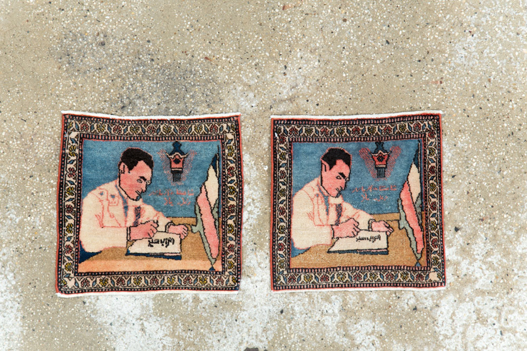 Antique Persian Tabriz Pictorial Rug (Pair: 2 of 2), No.26723 - Staging