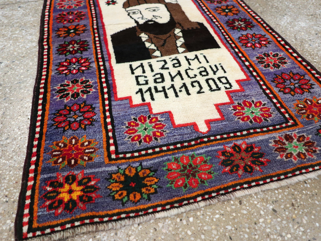 Vintage Persian Baluch Pictorial Rug, No.26725 - Staging