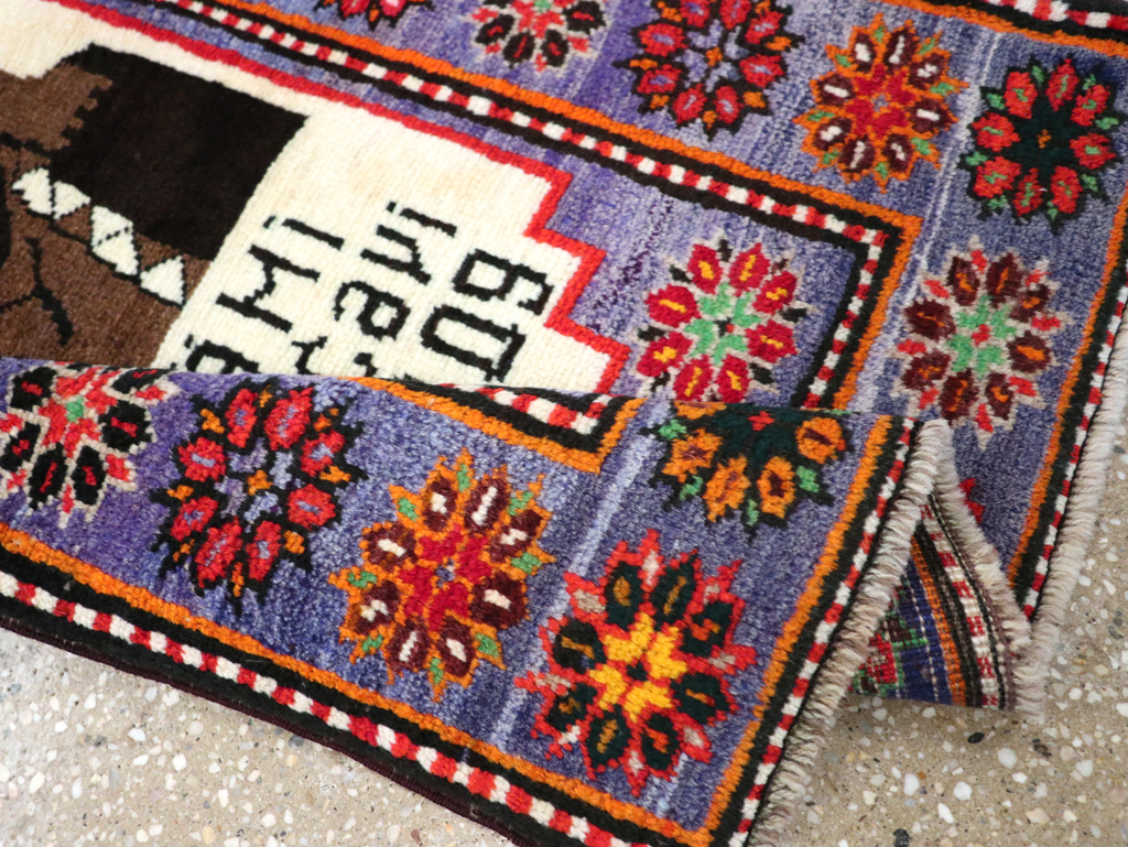 Vintage Persian Baluch Pictorial Rug, No.26725 - Staging