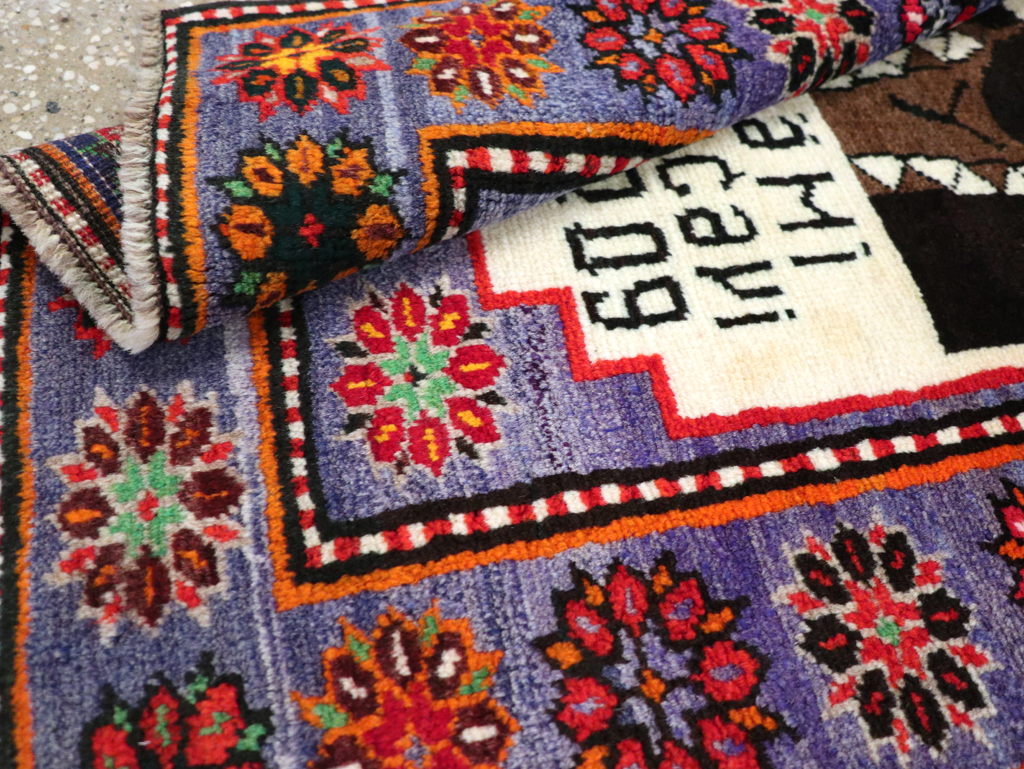 Vintage Persian Baluch Pictorial Rug, No.26725 - Staging