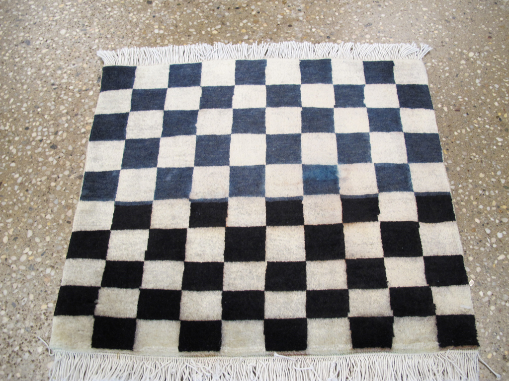 Vintage Persian Tabriz Square Rug, No.26726 - Staging