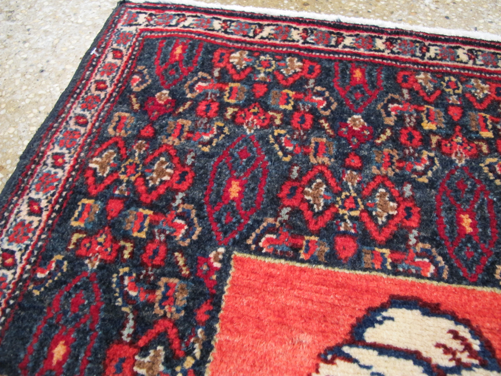 Vintage Persian Senneh Malayer Pictorial Rug, No.26728 - Staging