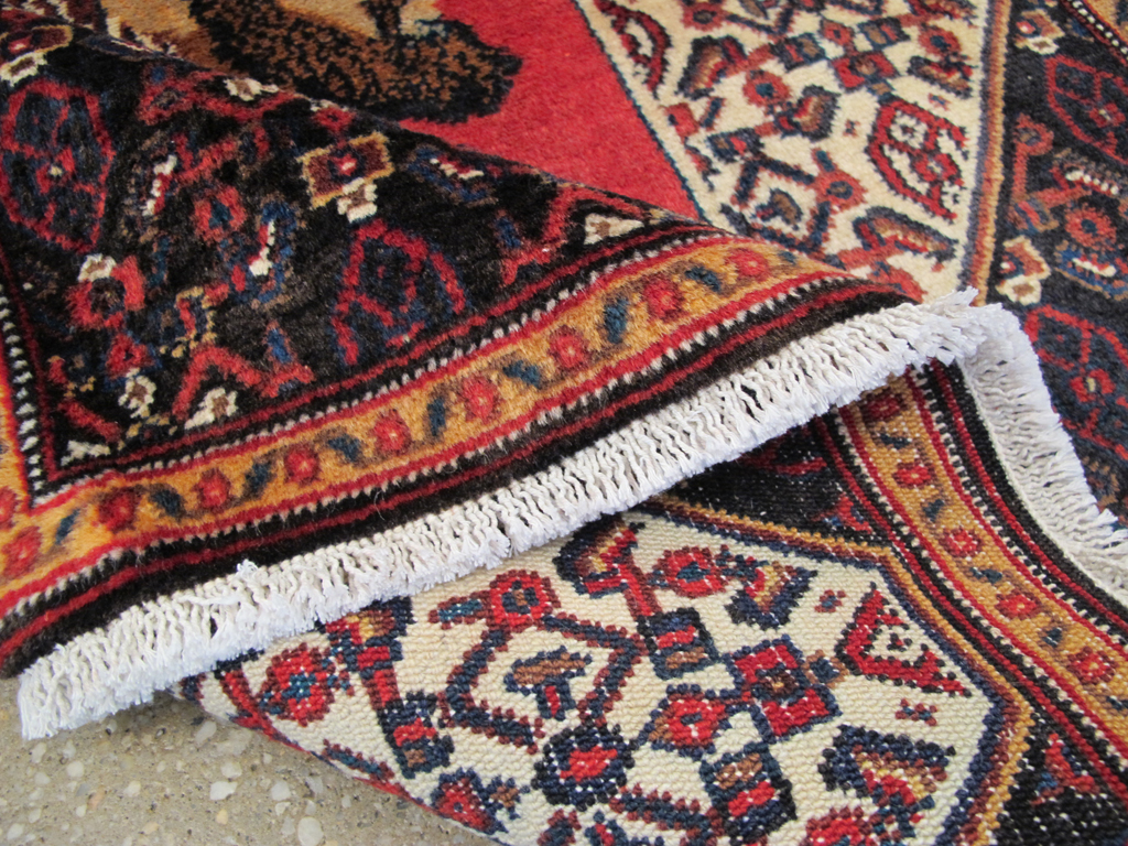 Vintage Persian Senneh Malayer Pictorial Rug, No.26731 - Staging