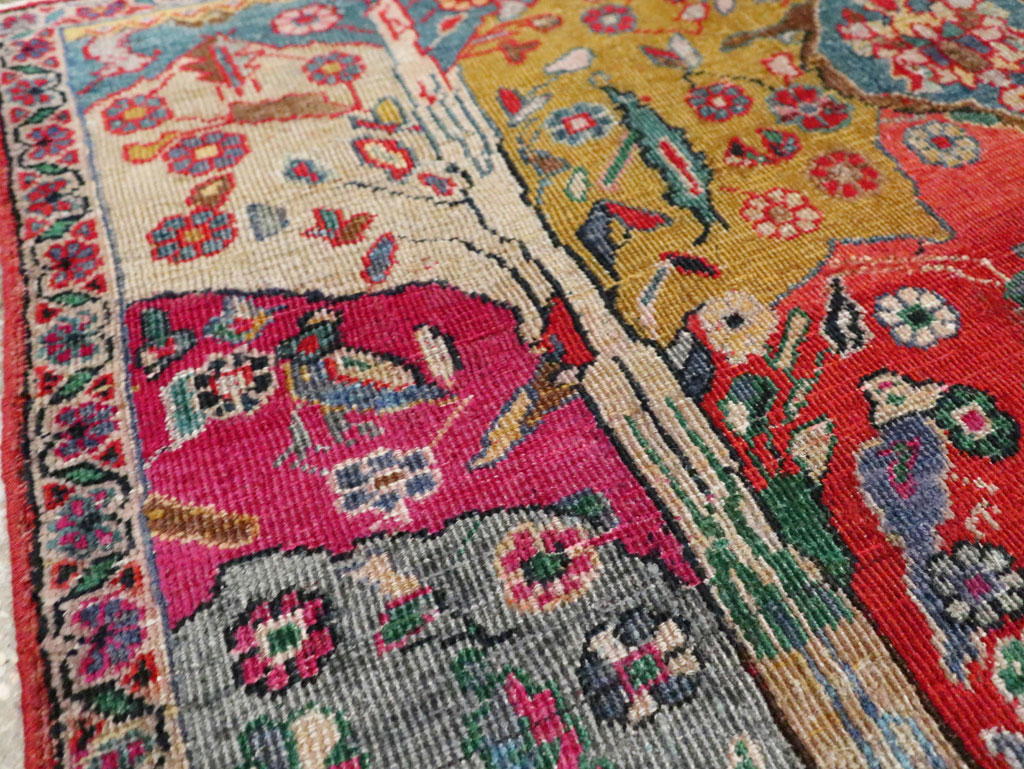 Vintage Persian Pictorial Tabriz Rug, No.26733 - Staging