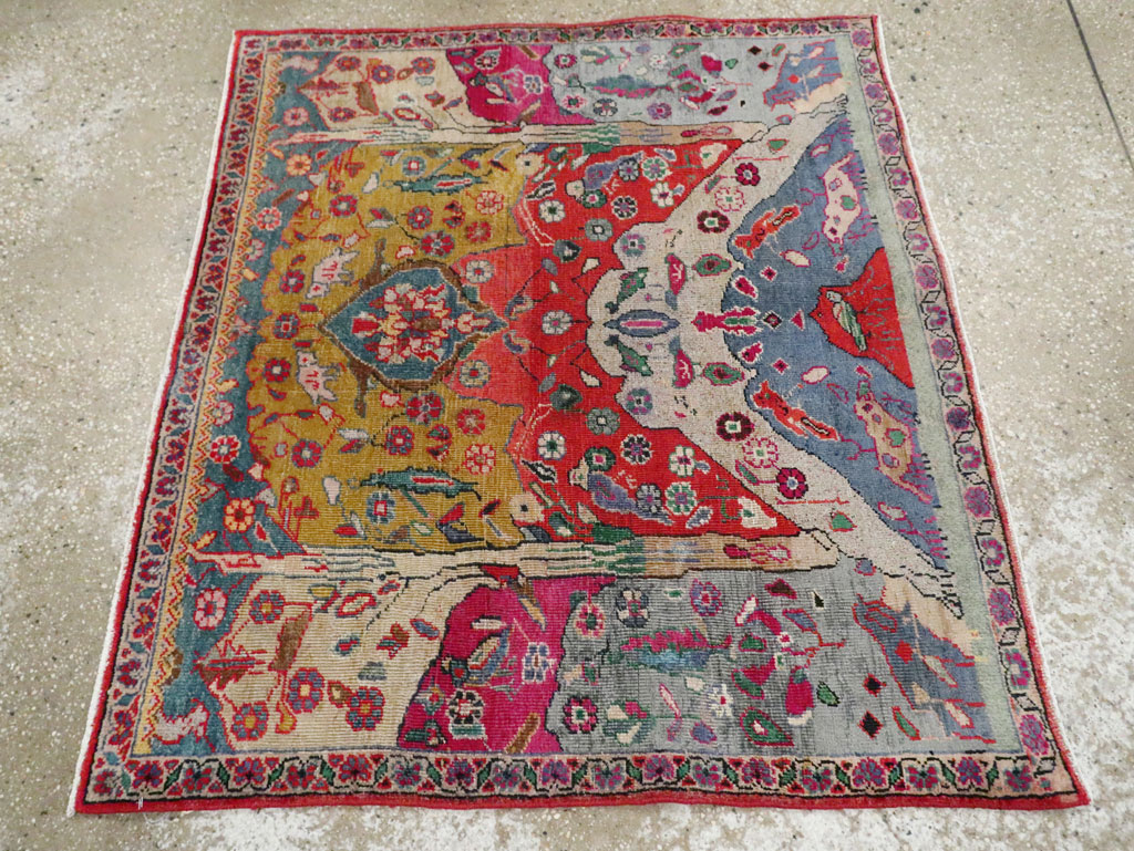 Vintage Persian Pictorial Tabriz Rug, No.26733 - Staging