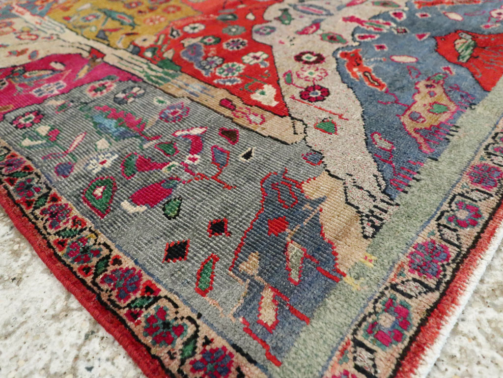 Vintage Persian Pictorial Tabriz Rug, No.26733 - Staging