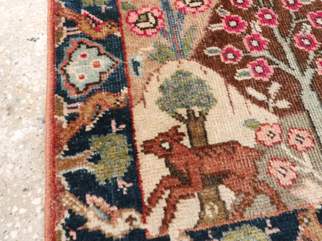 Vintage Persian Tabriz Pictorial Rug (Pair: 2 of 2), No.26743 - Staging