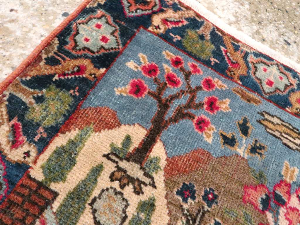 Vintage Persian Tabriz Pictorial Rug (Pair: 2 of 2), No.26743 - Staging