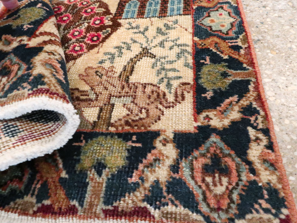 Vintage Persian Tabriz Pictorial Rug (Pair: 2 of 2), No.26743 - Staging