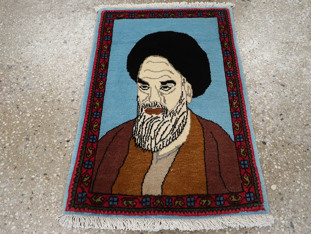 Vintage Persian Mahal Pictorial Rug, No.26744 - Staging