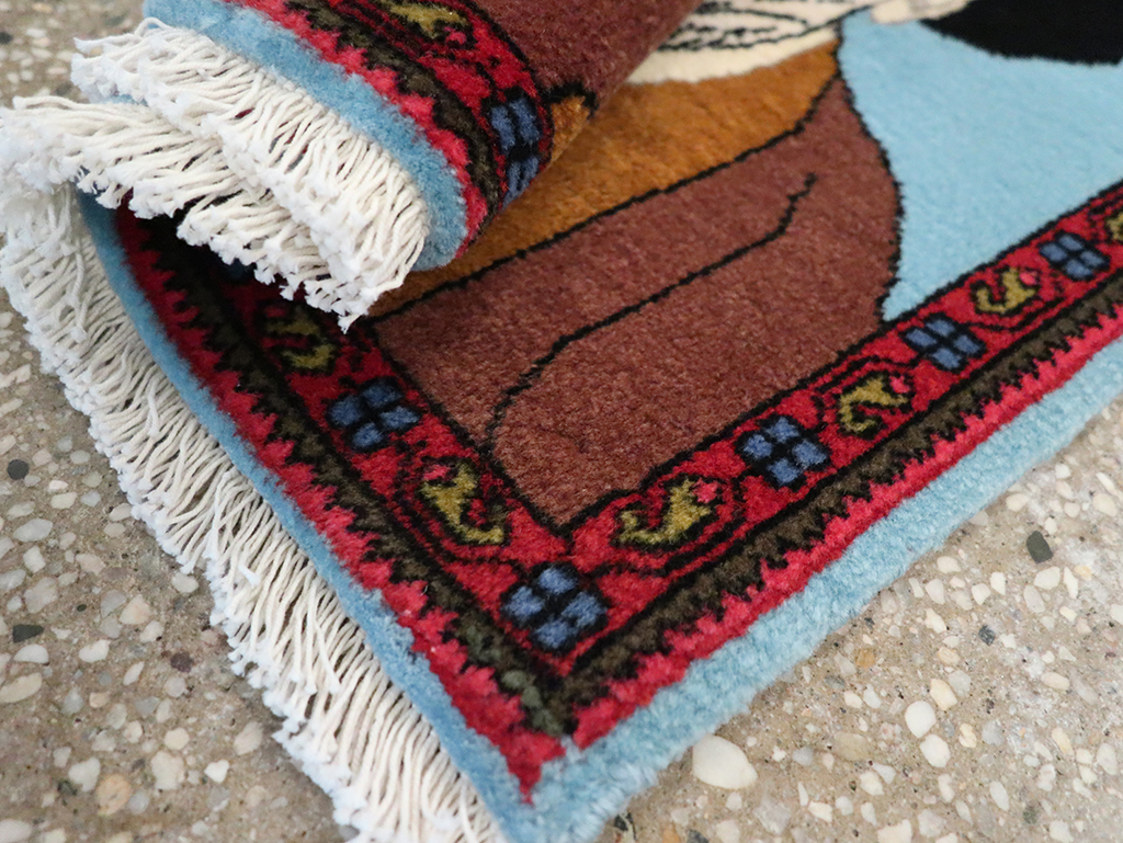 Vintage Persian Mahal Pictorial Rug, No.26744 - Staging
