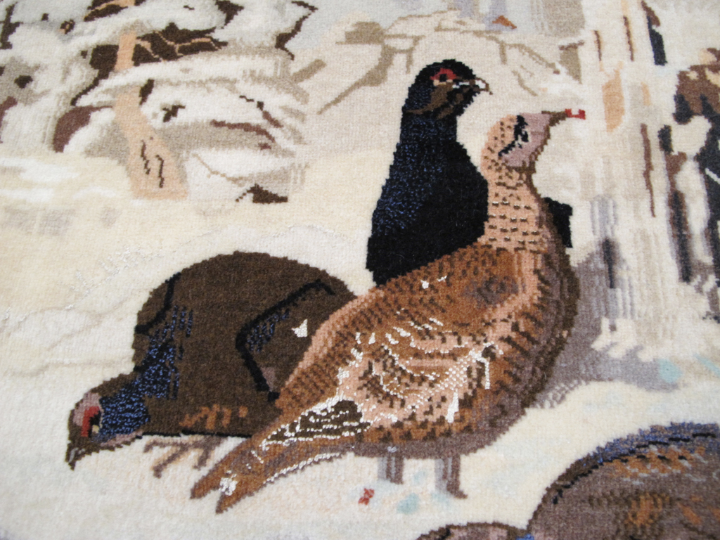 Vintage Persian Pictorial Tabriz Rug, No.26762 - Staging