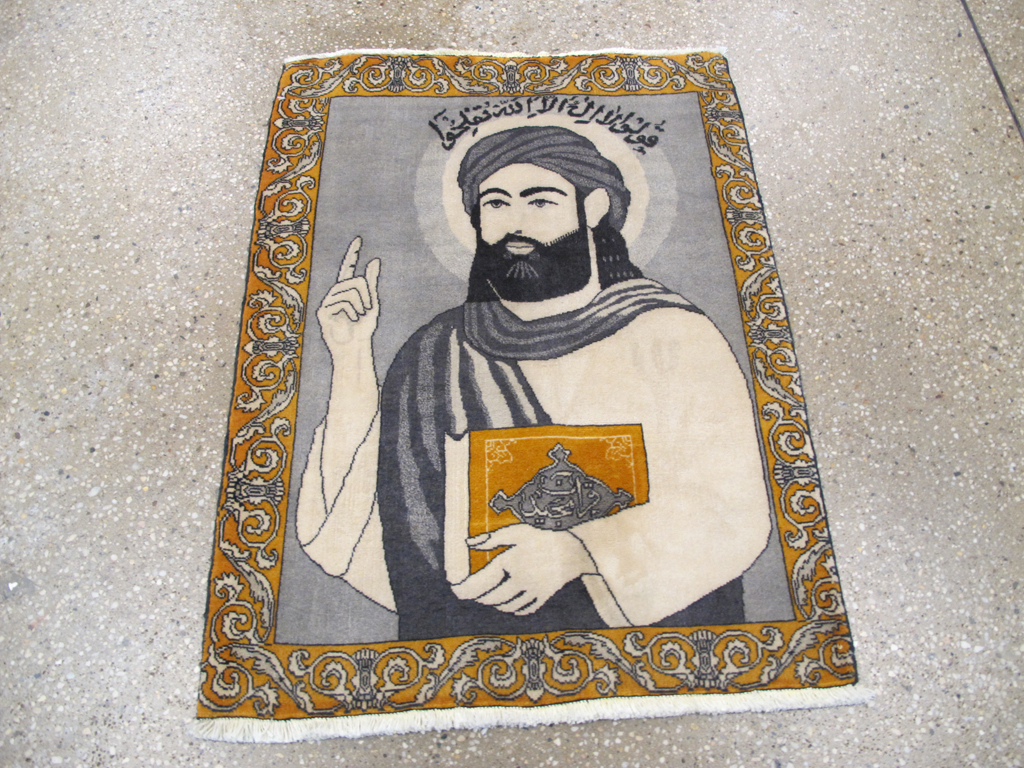 Persian Pictorial Tabriz Rug, No.26763 - Staging