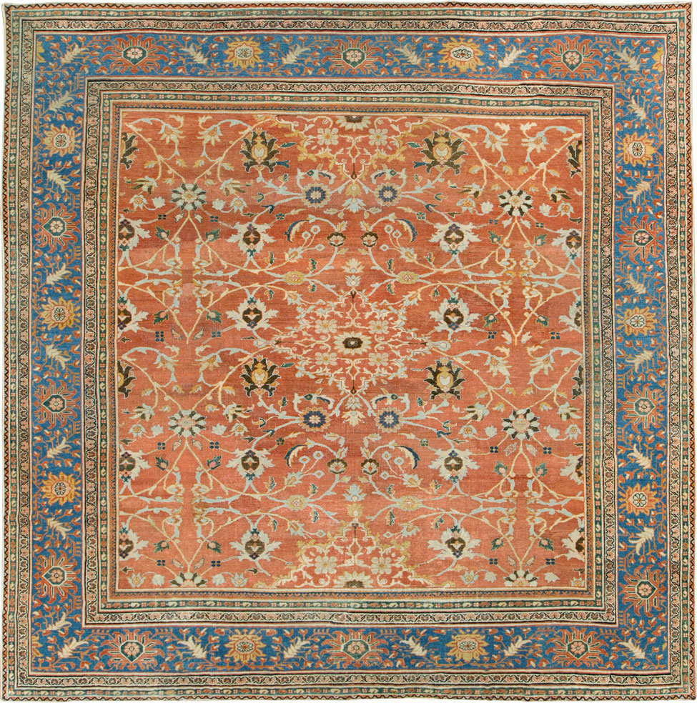 Antique Persian Mahal Large Square Carpet, No.26769 - Staging