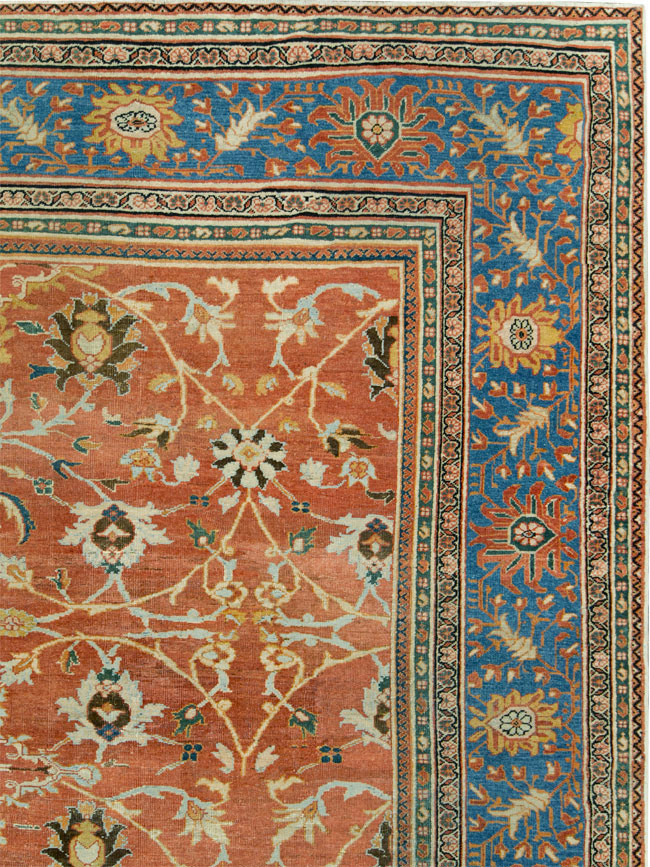 Antique Persian Mahal Large Square Carpet, No.26769 - Staging