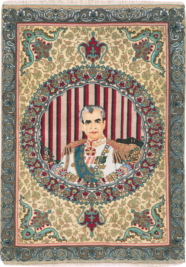 Vintage Persian Tabriz Pictorial Rug, No.26771 - Staging