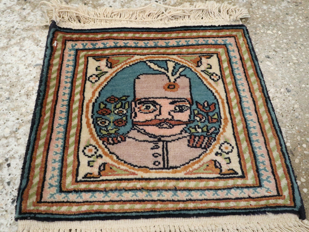 Vintage Persian Tabriz Pictorial Rug, No.26781 - Staging