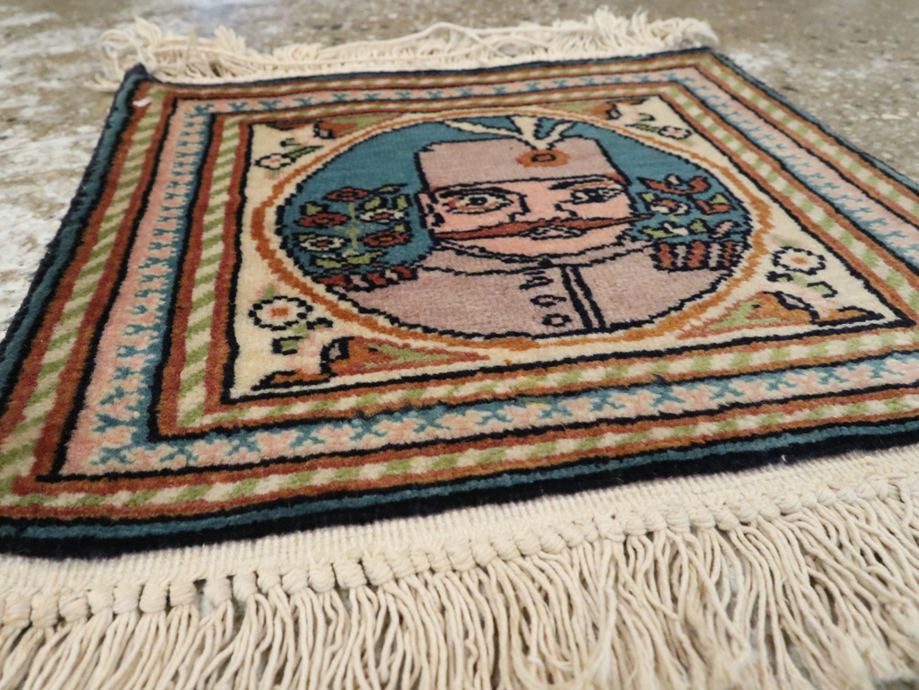 Vintage Persian Tabriz Pictorial Rug, No.26781 - Staging